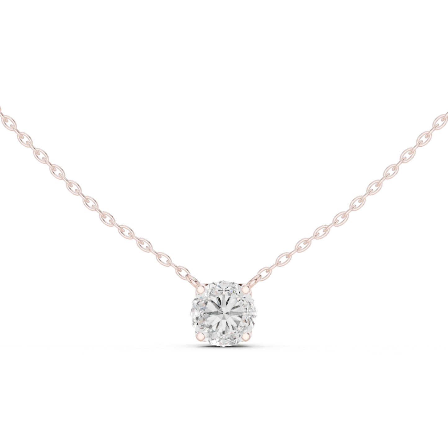 18K White Gold Round Lab-Grown Diamond Pendant for Women | Party Wear | Pure Carat