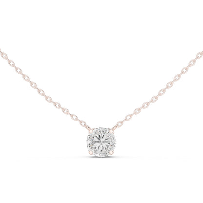 18K White Gold Round Lab-Grown Diamond Pendant for Women | Party Wear | Pure Carat