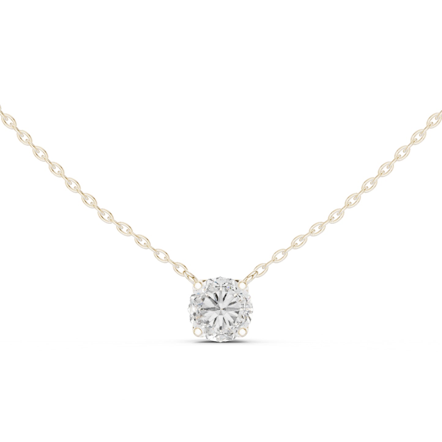 18K White Gold Round Lab-Grown Diamond Pendant for Women | Party Wear | Pure Carat