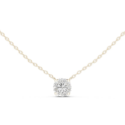 18K White Gold Round Lab-Grown Diamond Pendant for Women | Party Wear | Pure Carat