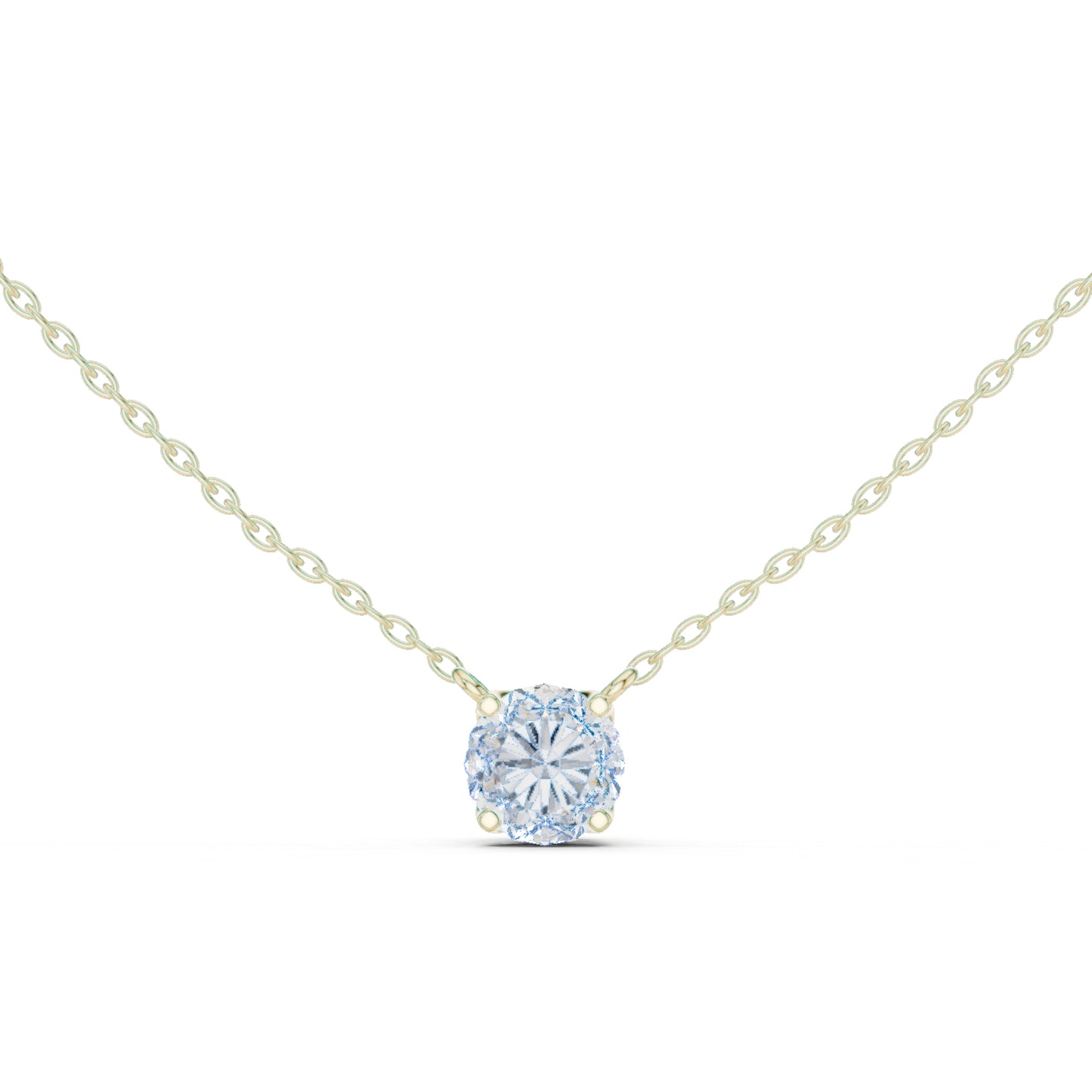 18K White Gold Round Lab-Grown Diamond Pendant for Women | Party Wear | Pure Carat