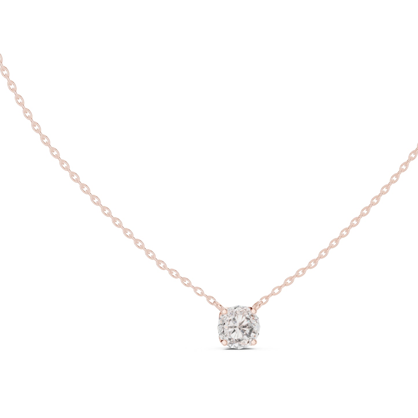 18K White Gold Round Lab-Grown Diamond Pendant for Women | Party Wear | Pure Carat