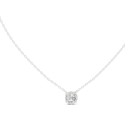 18K White Gold Round Lab-Grown Diamond Pendant for Women | Party Wear | Pure Carat