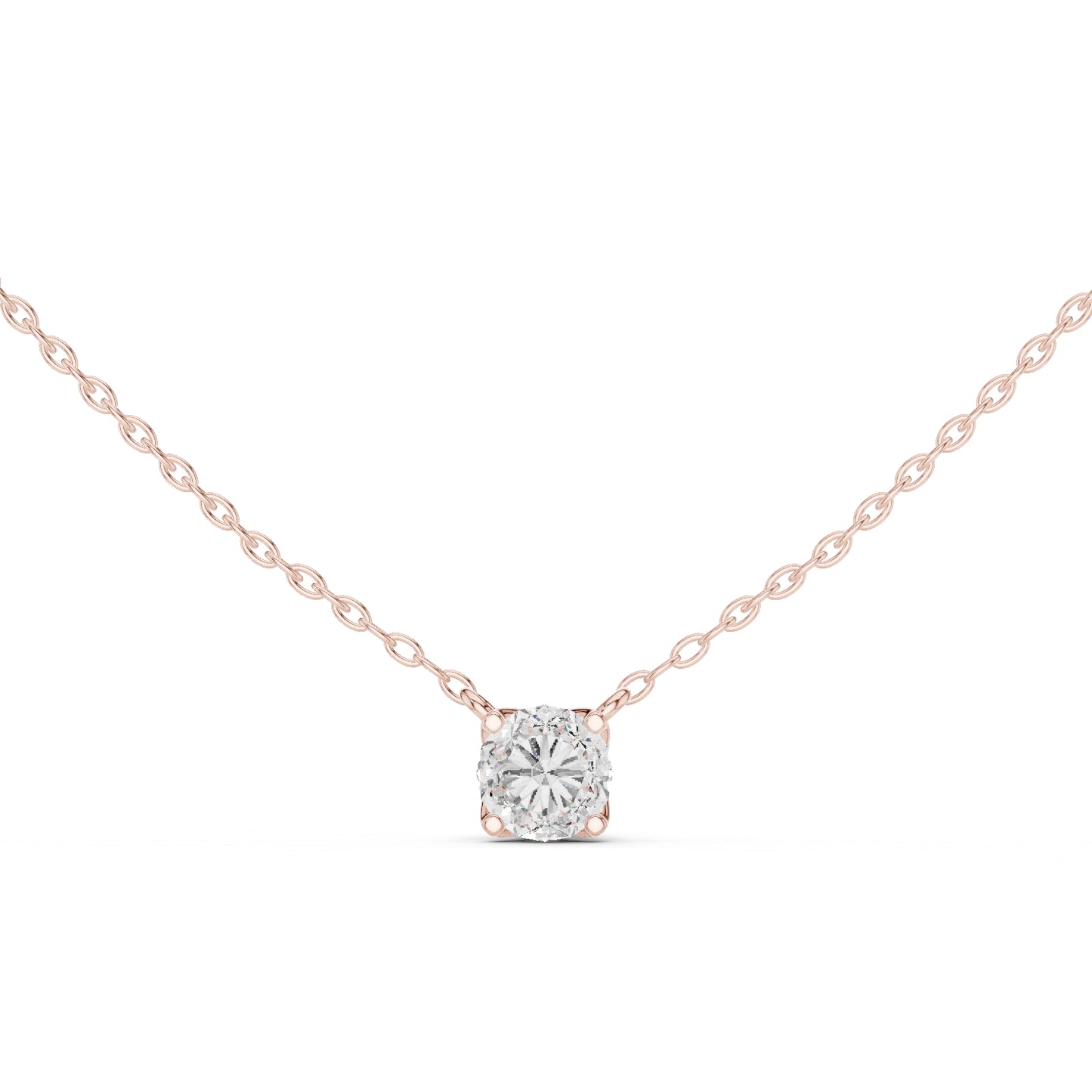 18K Rose Gold Round Lab-Grown Diamond Pendant for Women | Anniversary Gift | Pure Carat