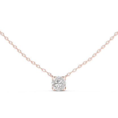 18K Rose Gold Round Lab-Grown Diamond Pendant for Women | Anniversary Gift | Pure Carat