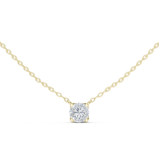 18K Rose Gold Round Lab-Grown Diamond Pendant for Women | Anniversary Gift | Pure Carat