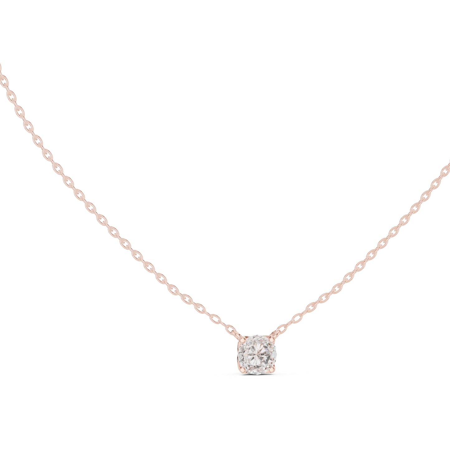 18K Rose Gold Round Lab-Grown Diamond Pendant for Women | Anniversary Gift | Pure Carat