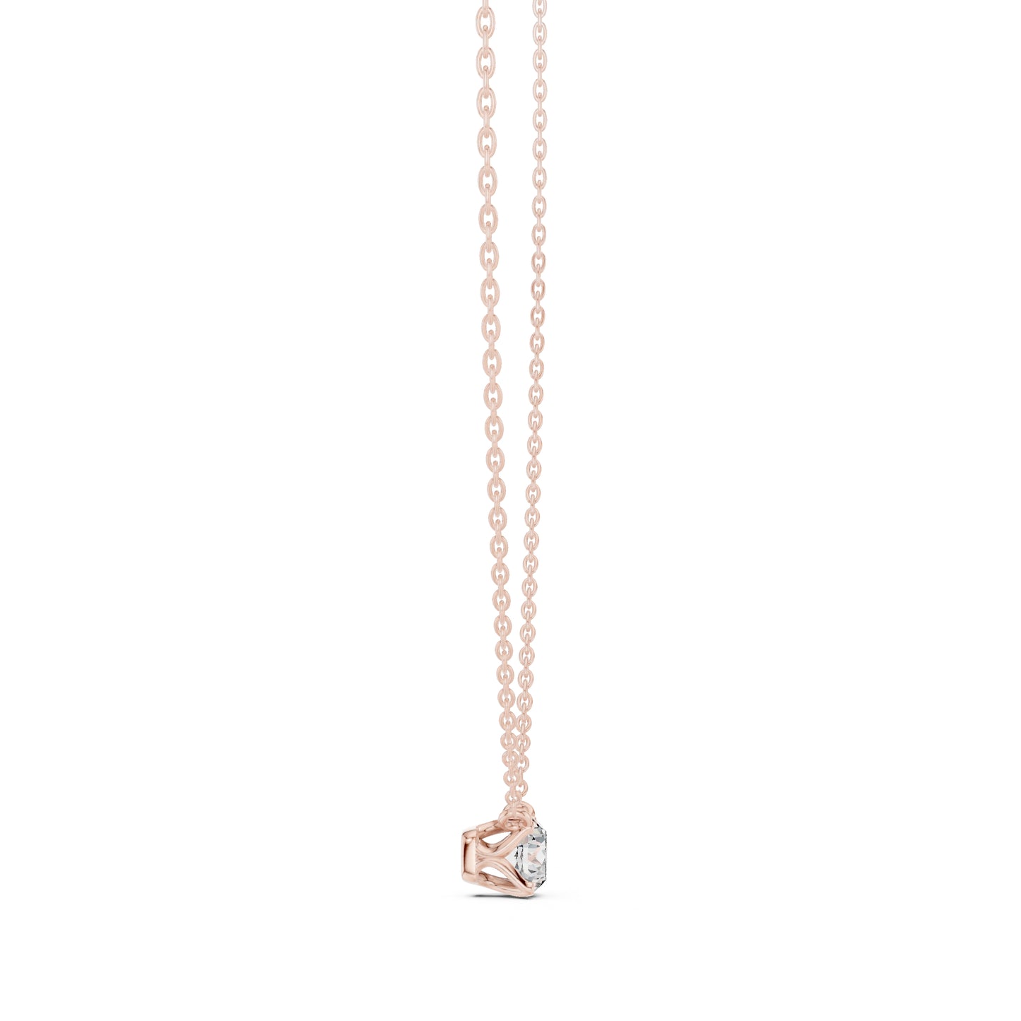 18K Rose Gold Round Lab-Grown Diamond Pendant for Women | Anniversary Gift | Pure Carat