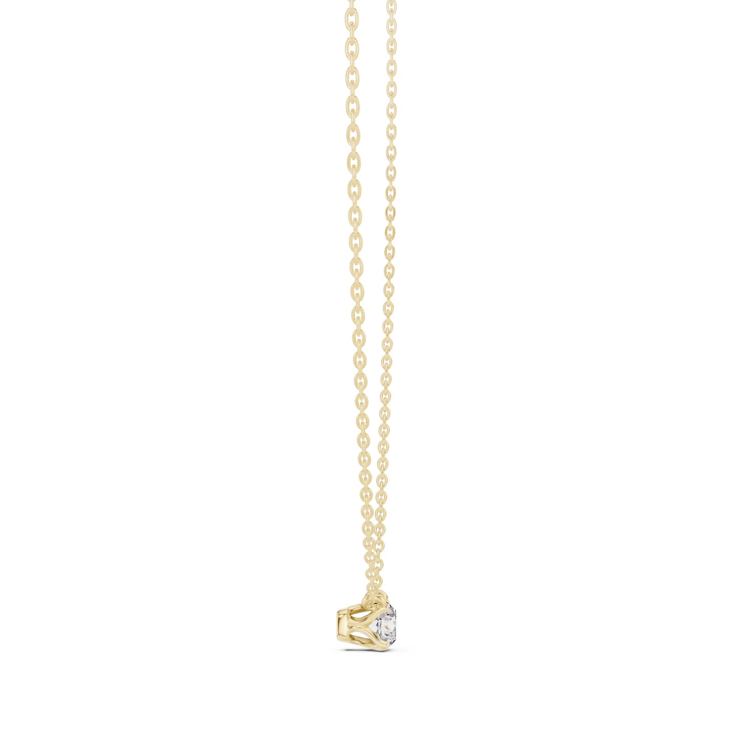 14K Yellow Gold Round Lab-Grown Diamond Pendant for Women | Everyday Wear | Pure Carat