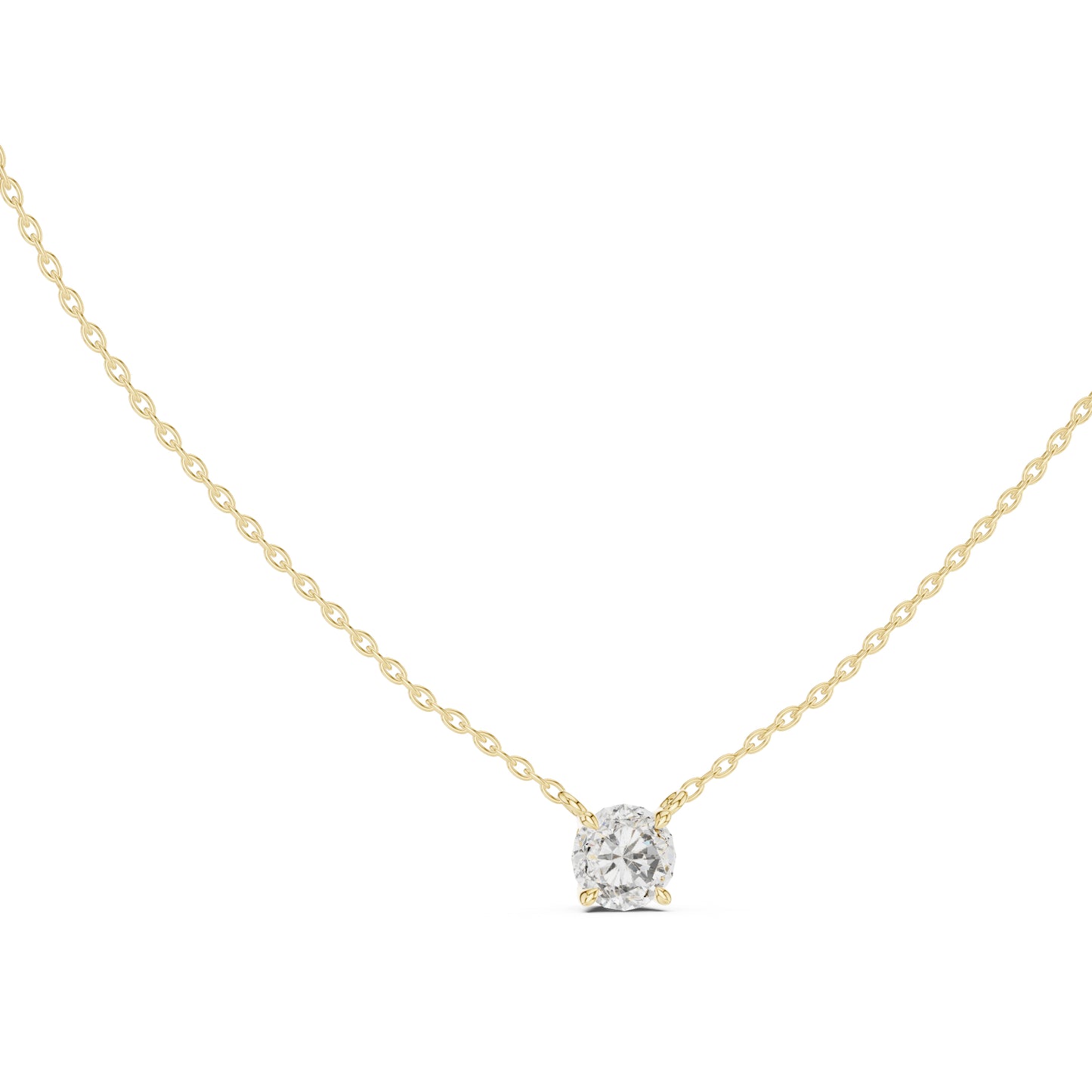 18K Rose Gold Round Lab-Grown Diamond Pendant for Women | Bridal Wear | Pure Carat
