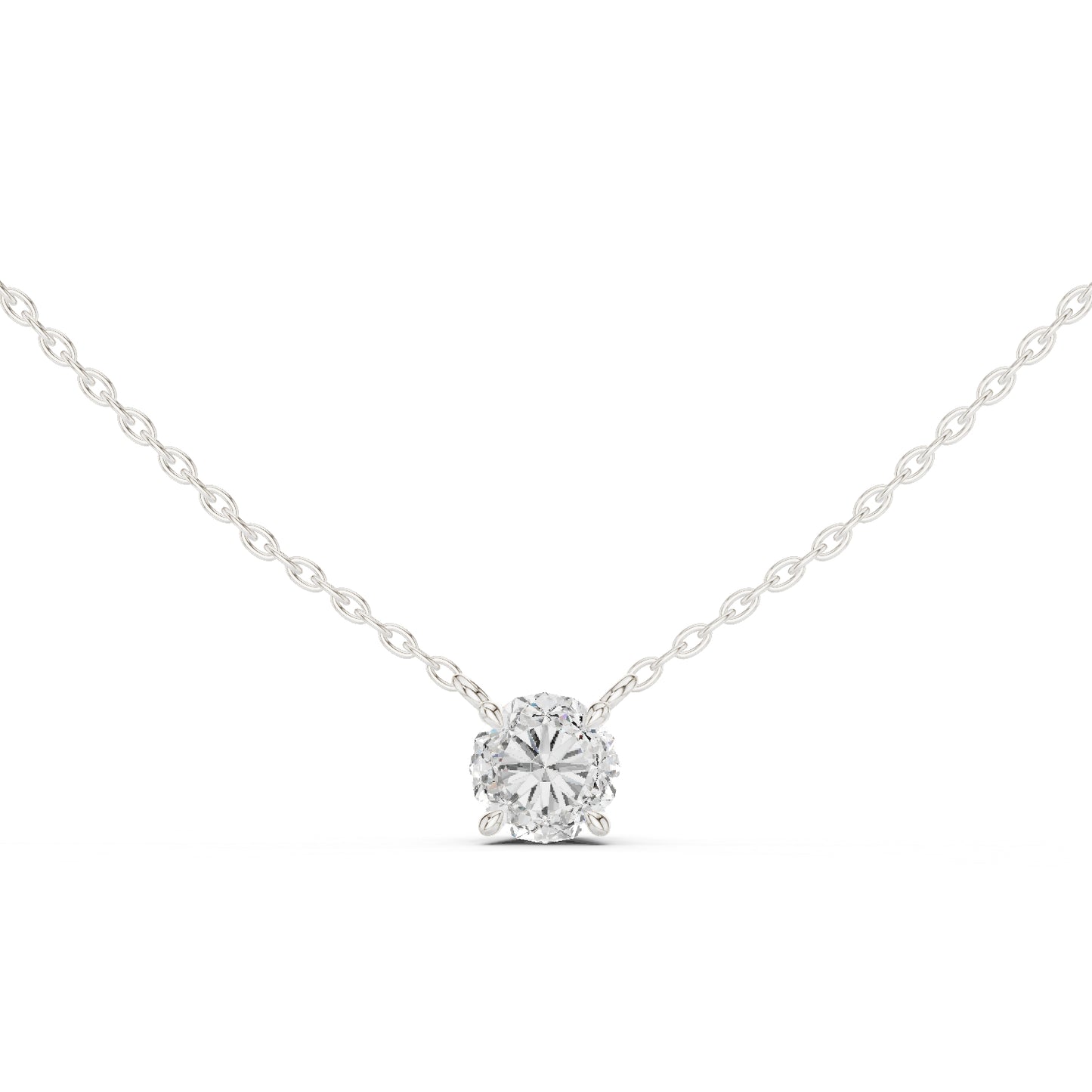 18K Rose Gold Round Lab-Grown Diamond Pendant for Women | Bridal Wear | Pure Carat