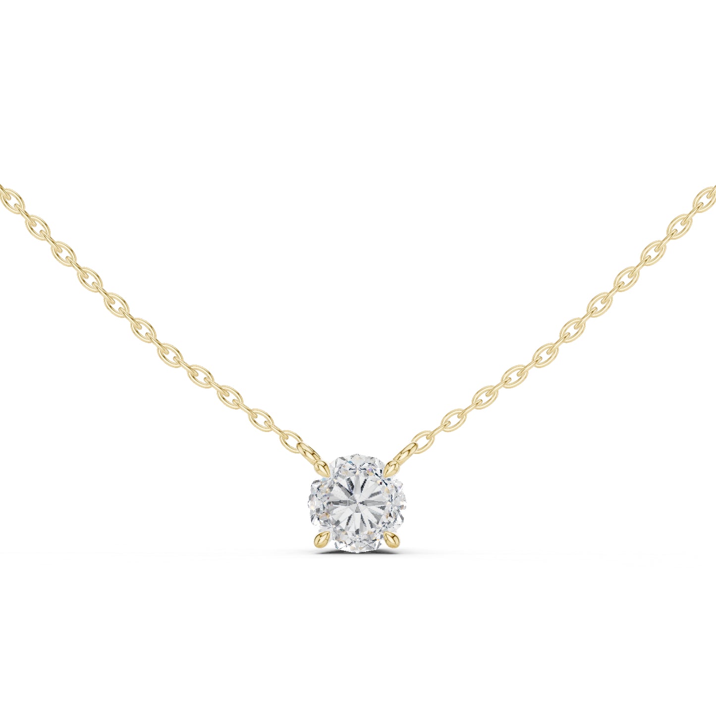 18K Rose Gold Round Lab-Grown Diamond Pendant for Women | Bridal Wear | Pure Carat