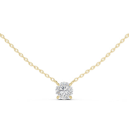 18K Rose Gold Round Lab-Grown Diamond Pendant for Women | Bridal Wear | Pure Carat