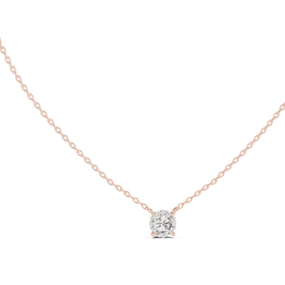 18K Rose Gold Round Lab-Grown Diamond Pendant for Women | Bridal Wear | Pure Carat