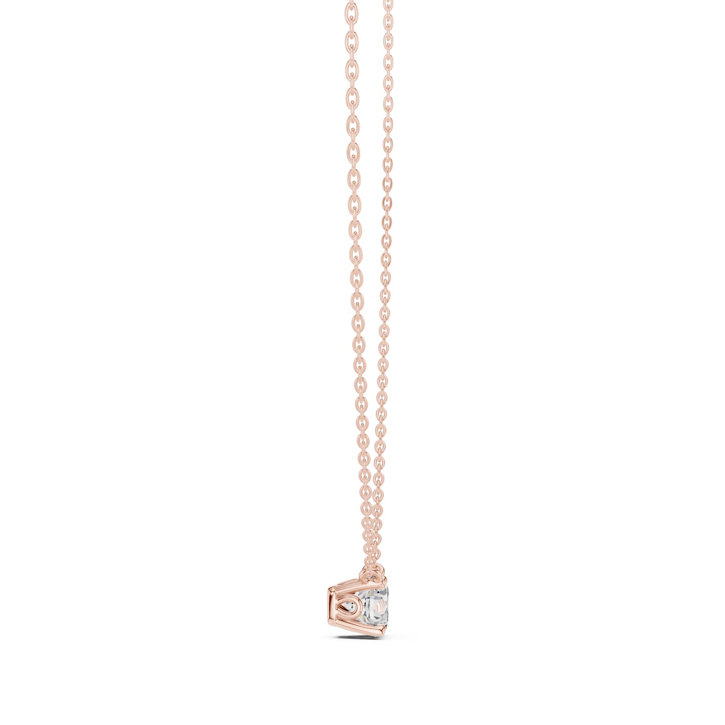 18K Rose Gold Round Lab-Grown Diamond Pendant for Women | Bridal Wear | Pure Carat