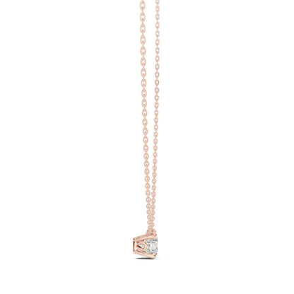 18K Rose Gold Round Lab-Grown Diamond Pendant for Women | Bridal Wear | Pure Carat