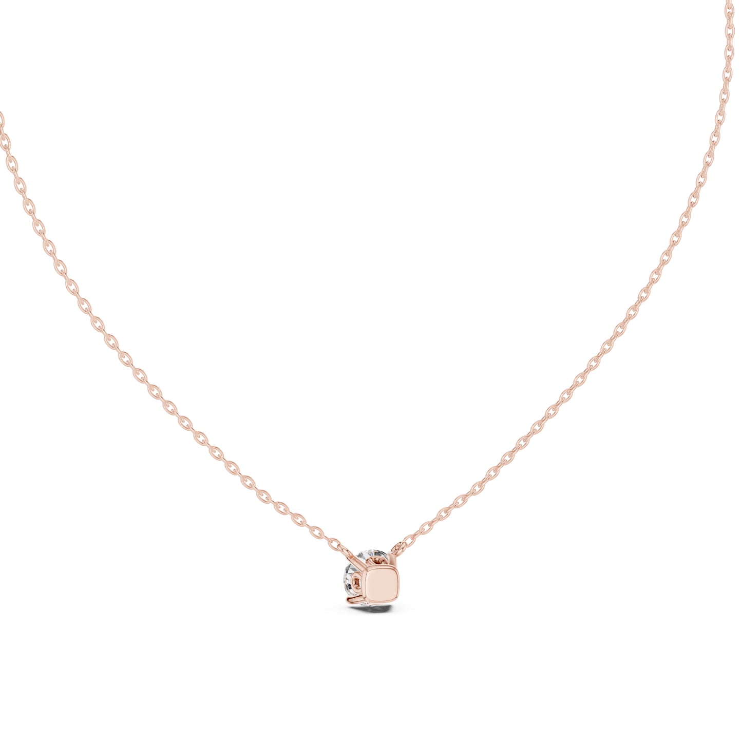18K Rose Gold Round Lab-Grown Diamond Pendant for Women | Bridal Wear | Pure Carat