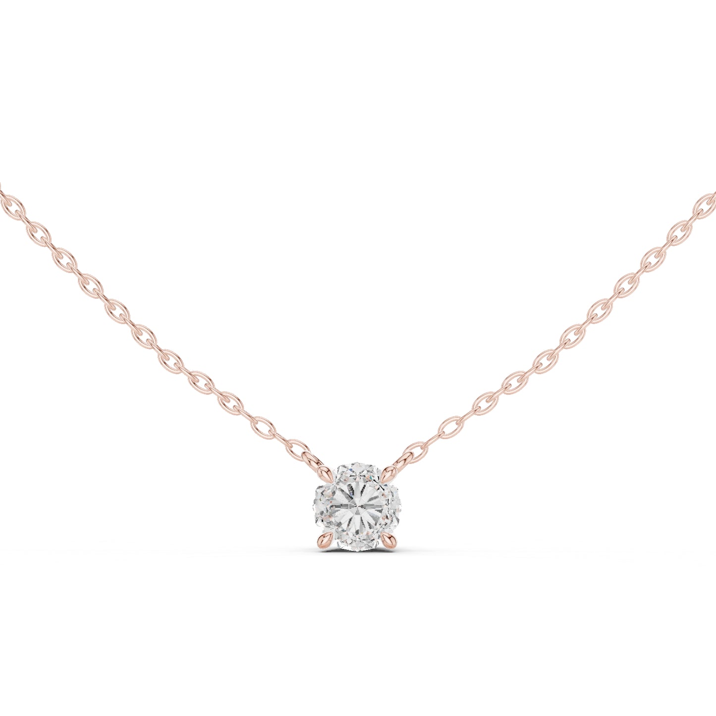 14K White Gold Round Lab-Grown Diamond Pendant for Women | Wedding Wear | Pure Carat
