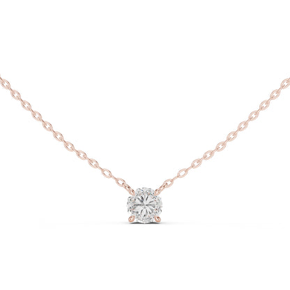 14K White Gold Round Lab-Grown Diamond Pendant for Women | Wedding Wear | Pure Carat