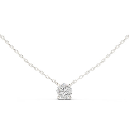 14K White Gold Round Lab-Grown Diamond Pendant for Women | Wedding Wear | Pure Carat