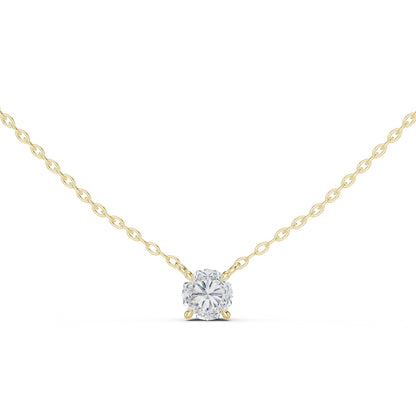 14K White Gold Round Lab-Grown Diamond Pendant for Women | Wedding Wear | Pure Carat