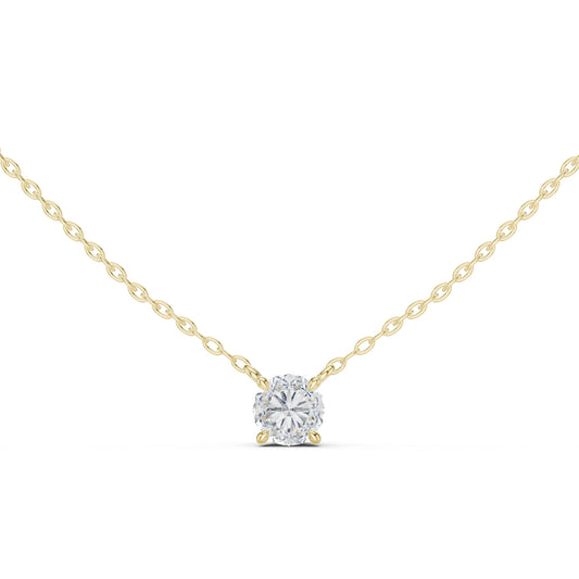 14K White Gold Round Lab-Grown Diamond Pendant for Women | Wedding Wear | Pure Carat