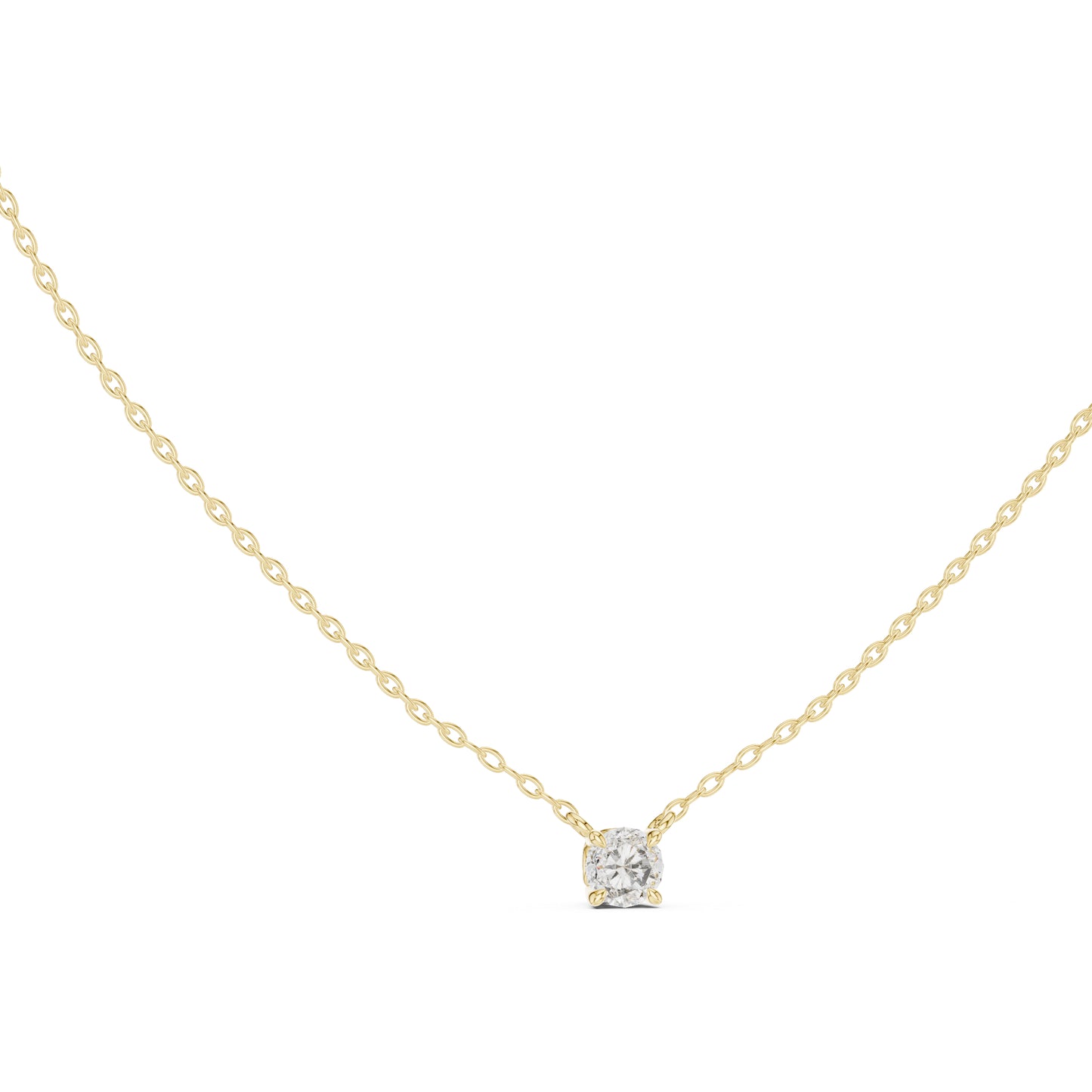 14K Yellow Gold Round Lab-Grown Diamond Pendant for Women | Engagement | Pure Carat