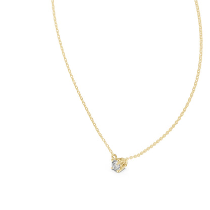 14K Yellow Gold Round Lab-Grown Diamond Pendant for Women | Engagement | Pure Carat