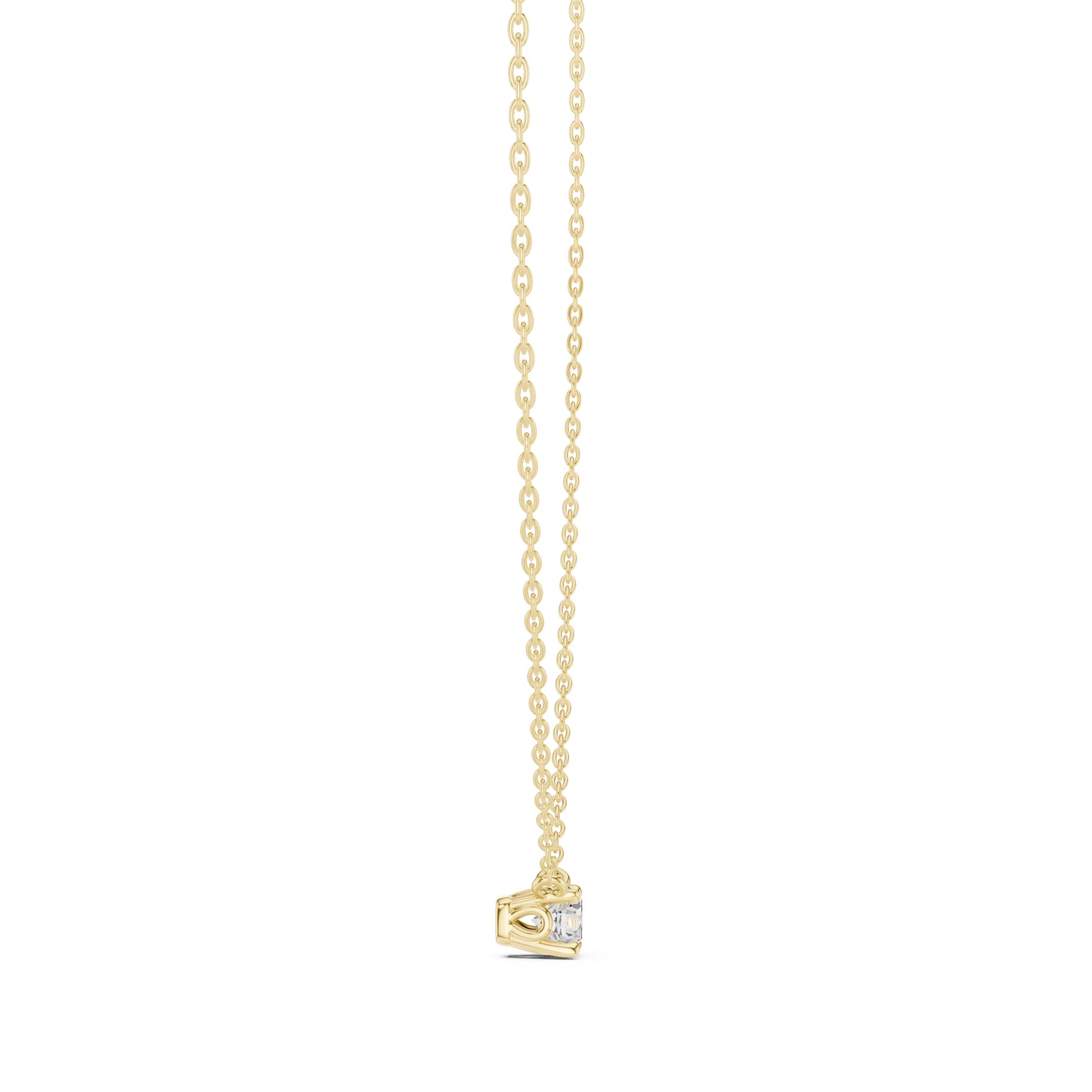 14K Yellow Gold Round Lab-Grown Diamond Pendant for Women | Engagement | Pure Carat