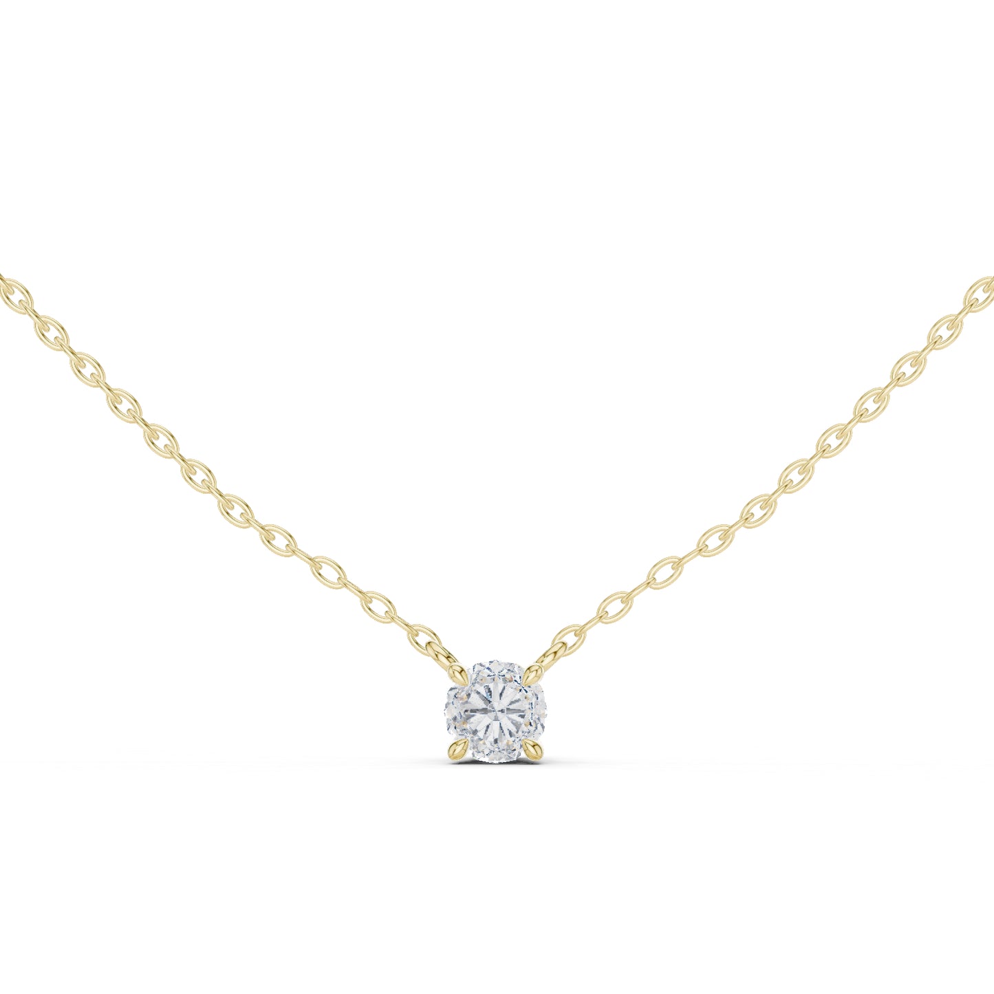 14K Yellow Gold Round Lab-Grown Diamond Pendant for Women | Engagement | Pure Carat