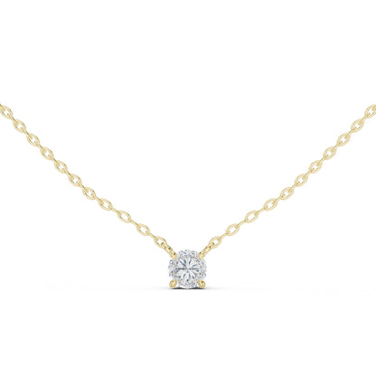 14K Yellow Gold Round Lab-Grown Diamond Pendant for Women | Engagement | Pure Carat