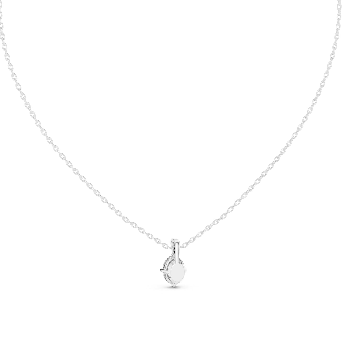 14K White Gold Oval Lab-Grown Diamond Pendant for Women | Anniversary Gift | Pure Carat