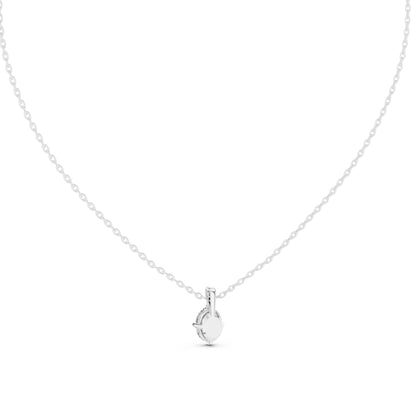 14K White Gold Oval Lab-Grown Diamond Pendant for Women | Anniversary Gift | Pure Carat