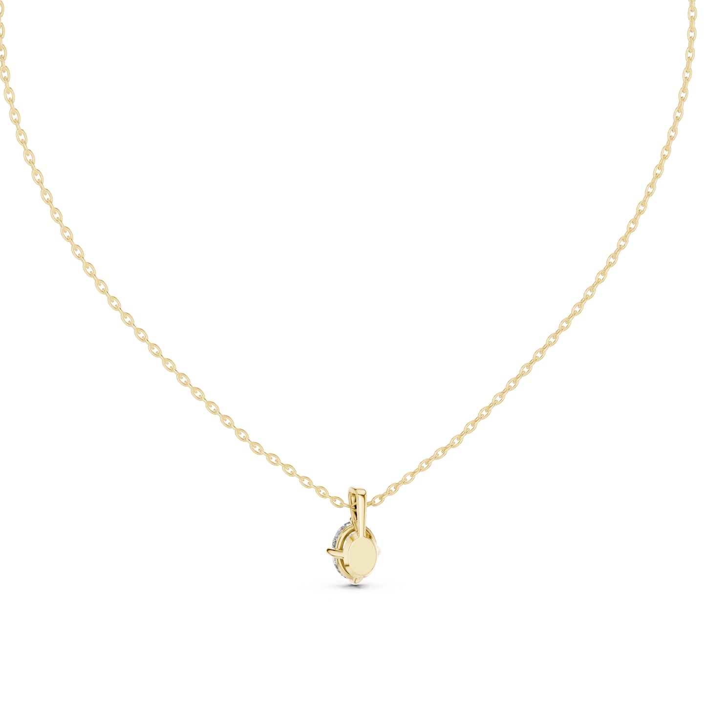 14K White Gold Oval Lab-Grown Diamond Pendant for Women | Anniversary Gift | Pure Carat