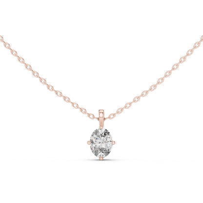 14K White Gold Oval Lab-Grown Diamond Pendant for Women | Anniversary Gift | Pure Carat