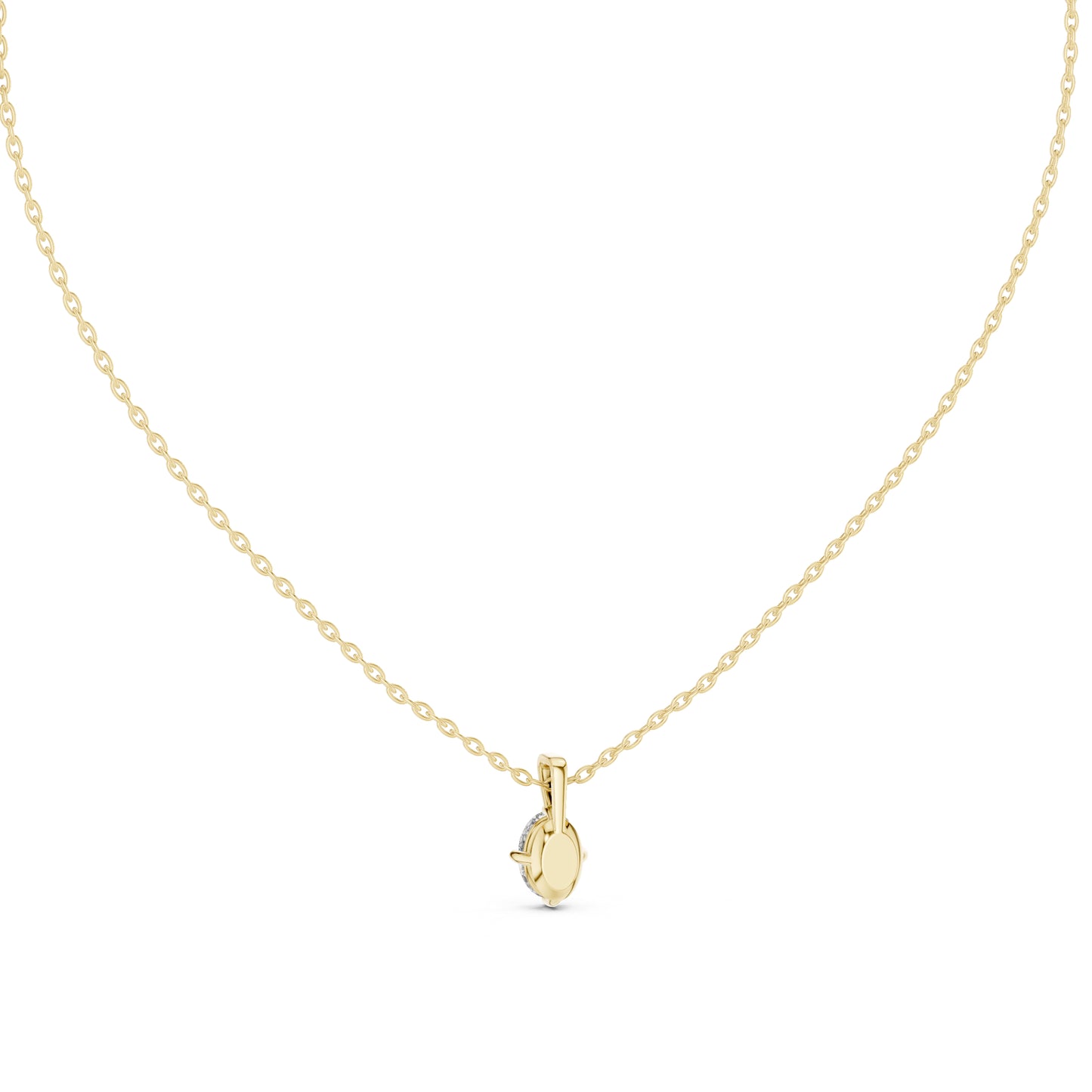 18K Yellow Gold Oval Lab-Grown Diamond Pendant for Women | Party Wear | Pure Carat