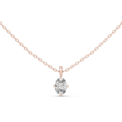 18K Yellow Gold Oval Lab-Grown Diamond Pendant for Women | Party Wear | Pure Carat