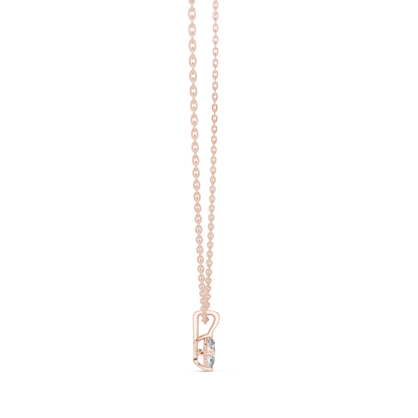 18K Rose Gold Oval Lab-Grown Diamond Pendant for Women | Bridal Wear | Pure Carat