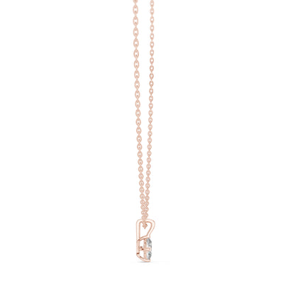 18K Rose Gold Oval Lab-Grown Diamond Pendant for Women | Bridal Wear | Pure Carat