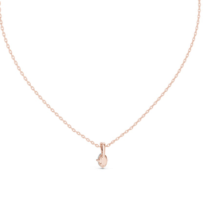 18K Rose Gold Oval Lab-Grown Diamond Pendant for Women | Bridal Wear | Pure Carat