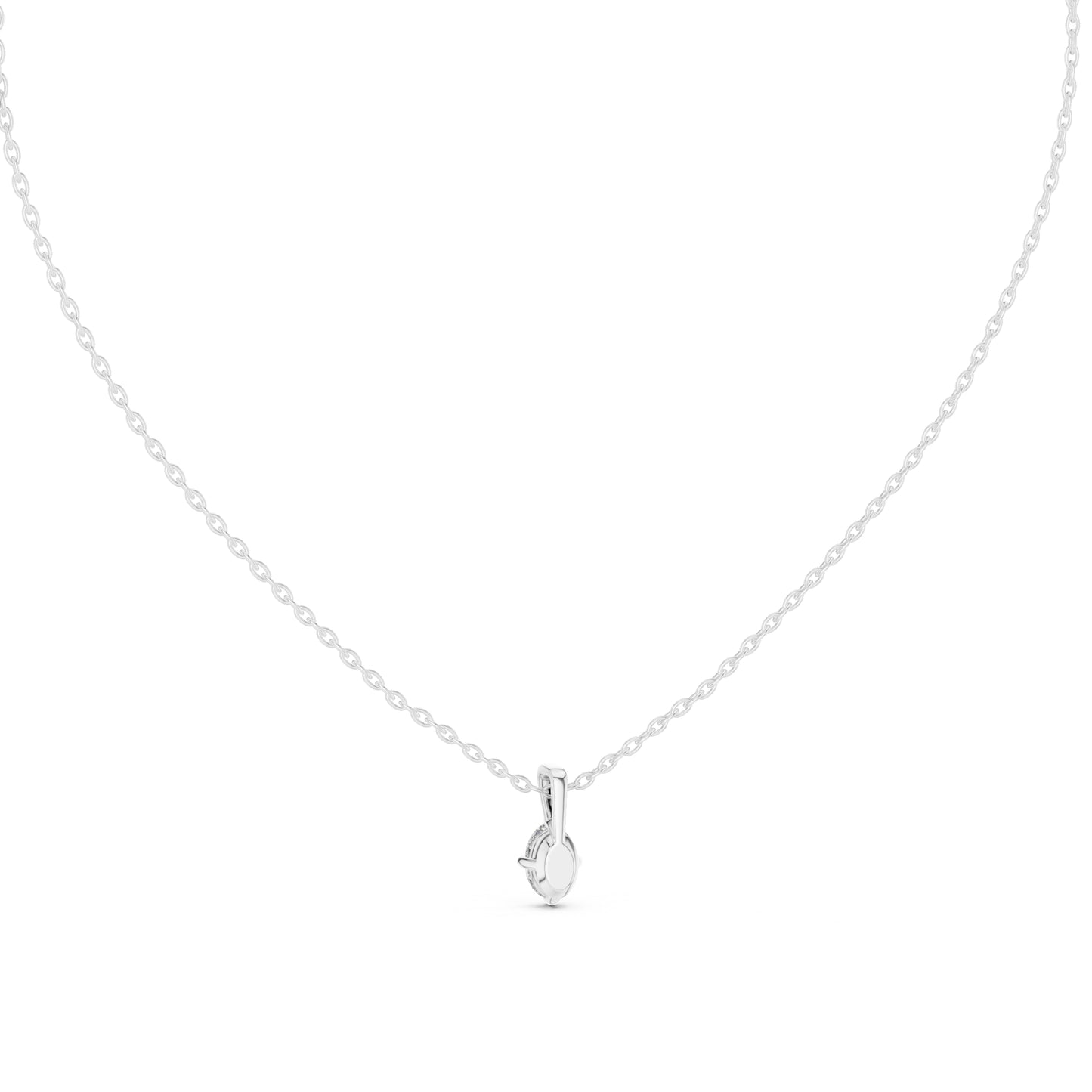 18K Rose Gold Oval Lab-Grown Diamond Pendant for Women | Bridal Wear | Pure Carat