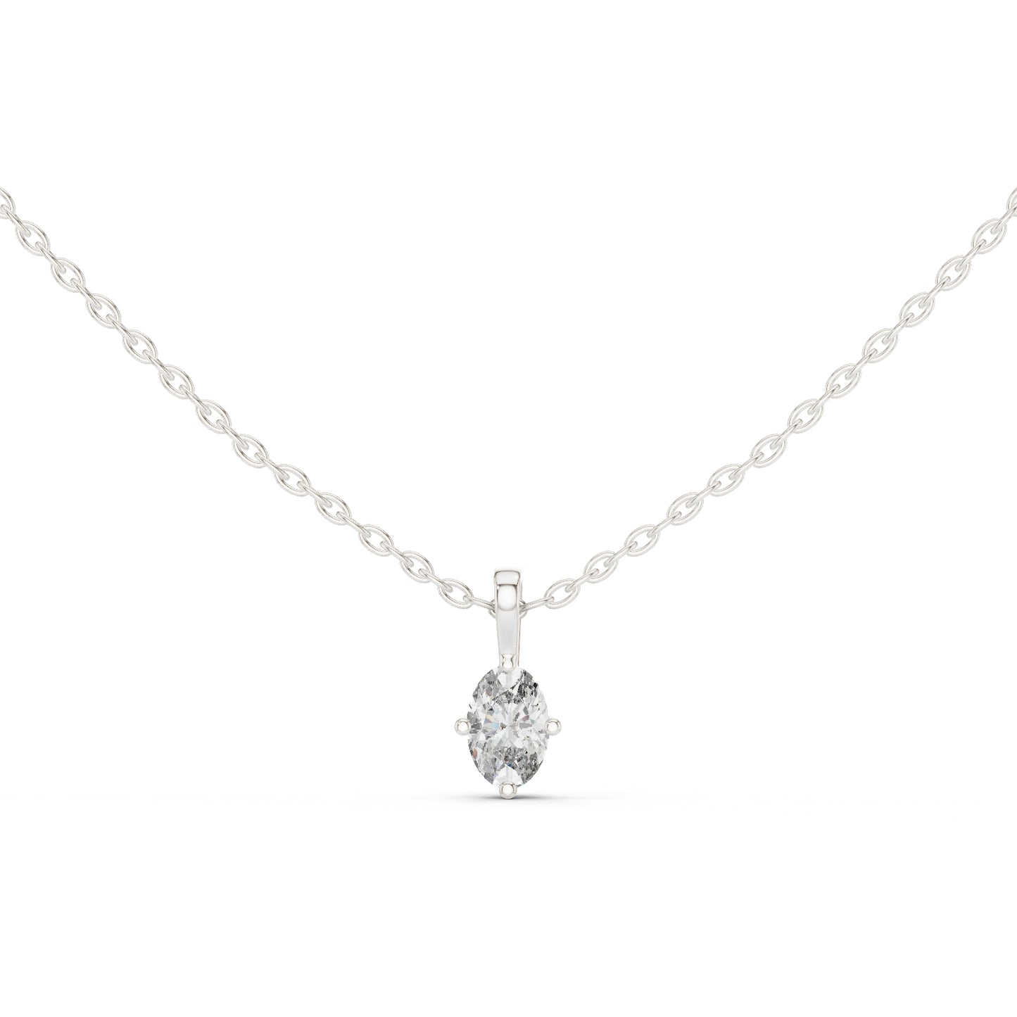 18K Rose Gold Oval Lab-Grown Diamond Pendant for Women | Bridal Wear | Pure Carat