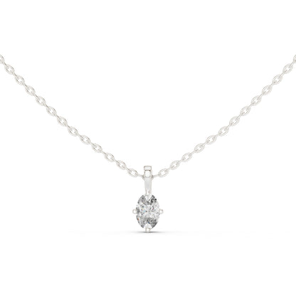 18K Rose Gold Oval Lab-Grown Diamond Pendant for Women | Bridal Wear | Pure Carat