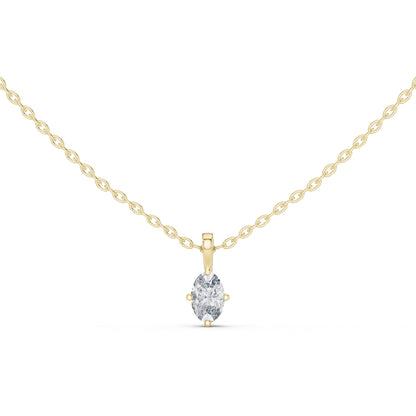 18K Rose Gold Oval Lab-Grown Diamond Pendant for Women | Bridal Wear | Pure Carat