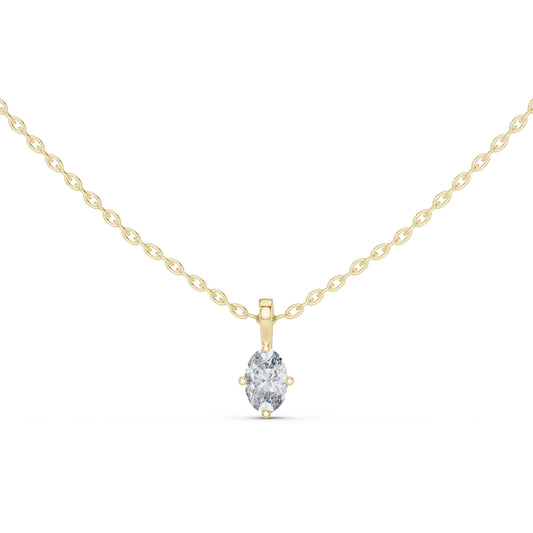 18K Rose Gold Oval Lab-Grown Diamond Pendant for Women | Bridal Wear | Pure Carat