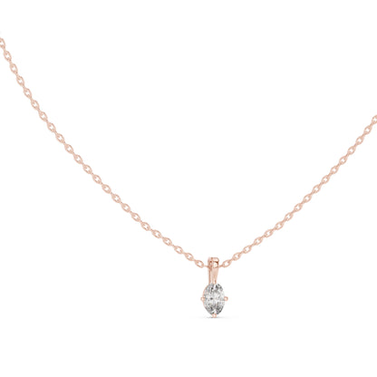 18K Rose Gold Oval Lab-Grown Diamond Pendant for Women | Bridal Wear | Pure Carat
