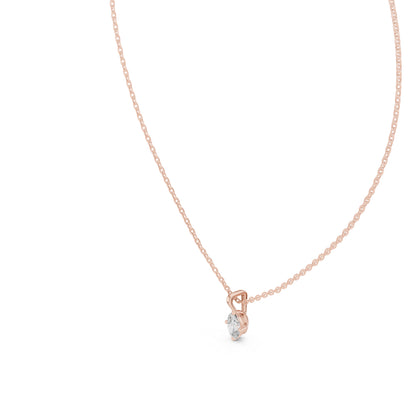 18K Rose Gold Oval Lab-Grown Diamond Pendant for Women | Bridal Wear | Pure Carat