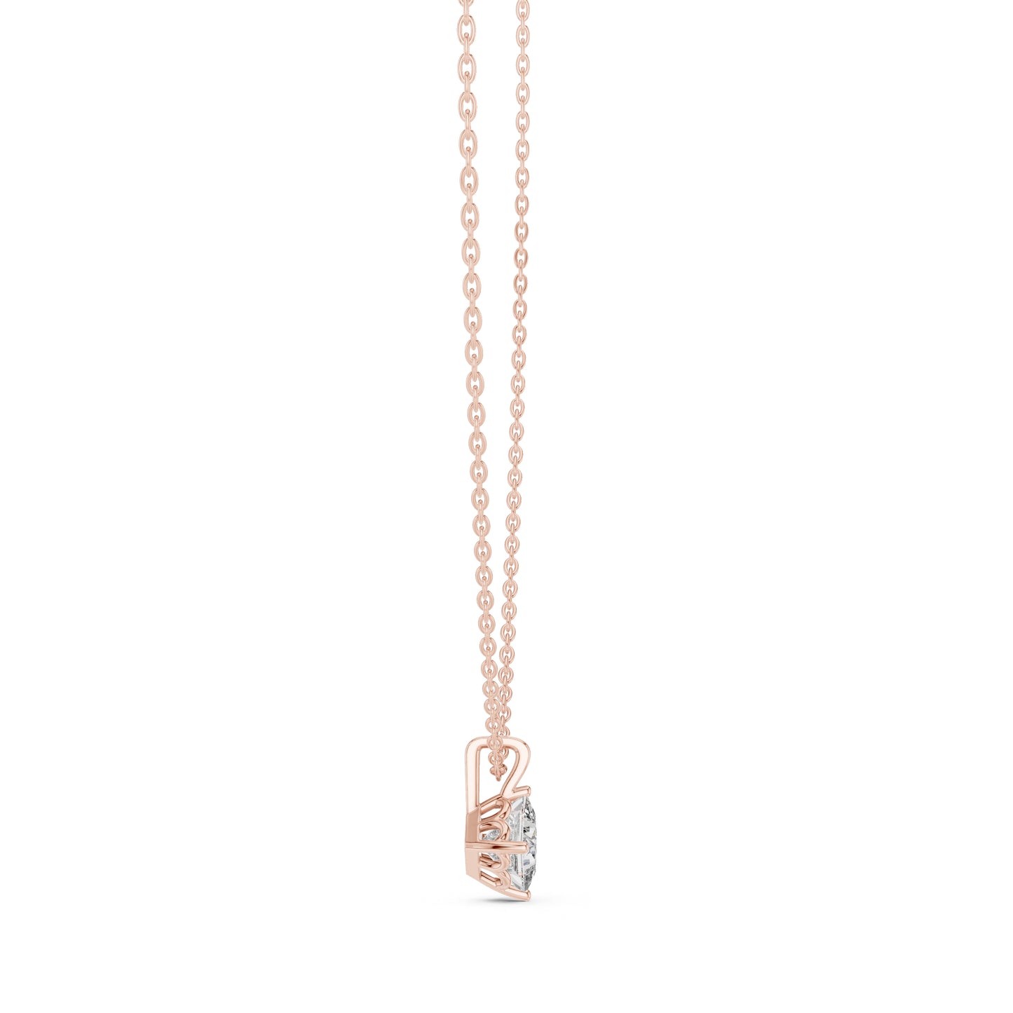 18K Rose Gold Princess Lab-Grown Diamond Pendant for Women | Everyday Wear | Pure Carat