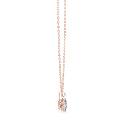 18K Rose Gold Princess Lab-Grown Diamond Pendant for Women | Everyday Wear | Pure Carat