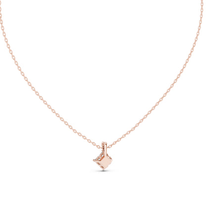 18K Rose Gold Princess Lab-Grown Diamond Pendant for Women | Everyday Wear | Pure Carat